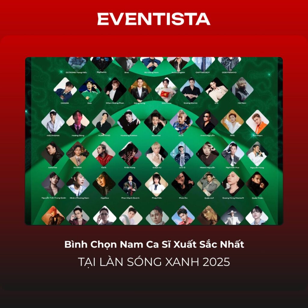 Bình chọn Nam ca sĩ xuất sắc nhất làn sóng xanh 2025