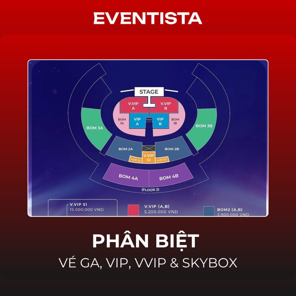 Phân Biệt Vé GA VIP VVIP Skybox: Chiến Lược Phân Hạng Vé Tối Ưu Doanh Thu Sự Kiện